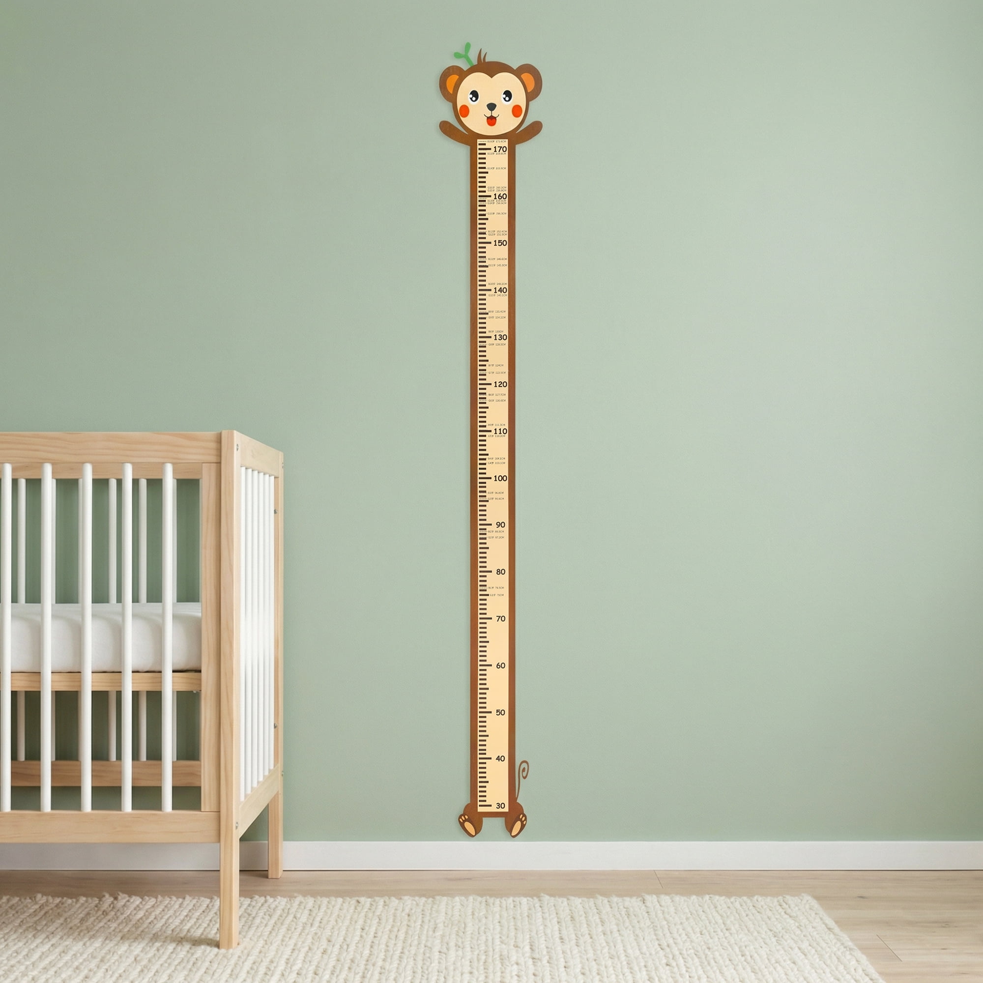 Unique Bargains Cartoon Animals Height Chart Sticker Brown 66.1" x 8.3"