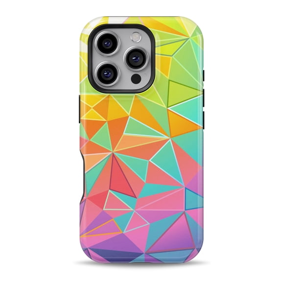 DesignSkinz Scratch-Resistant Hard Slim Case Compatible with iPhone 16 (Compatible with MagSafe) - Retro Geometric