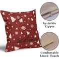 thumbnail image 3 of Merry Christmas Throw Pillow Covers Set of 2 Red Xmas Trees Winter Snowflakes Decorative Cotton Linen Pillowcases 18x18 inch Soft Cuchion Covers for Porch Indoor Outdoor Bed, 3 of 8