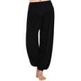 Sayfut Womens Super Soft Yoga Pilates Pants Harem Hippie Palazzo Wide