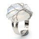 thumbnail image 1 of Granjero Gordo Anillo natural hecho a mano, anillo de árbol de la vida de piedra natural de forma ovalada, anillo de apertura ajustable (color proteína), 1 of 5