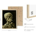 thumbnail image 3 of HAUS AND HUES Van Gogh Skeleton Cigarette Poster Van Gogh Skull with Cigarette Van Gogh Vincent Van Gogh Skull with Cigarette Skeleton Wall Decor (Beige Framed), 3 of 6