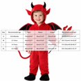 thumbnail image 4 of Vdoaml Christmas Devil Cos Clothes Set for Toddler Boy Fleece Hooded Zipper Jumpsuits with Wing and fork Xmas Outfits Size 2-3 Years, 4 of 7