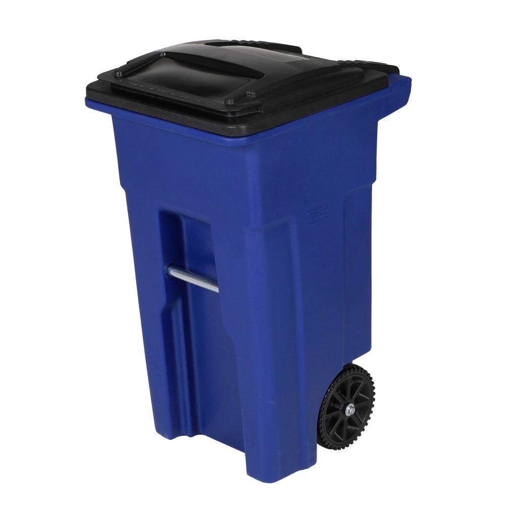Toter 32 Gallon Trash Can Blue with Wheels and Lid