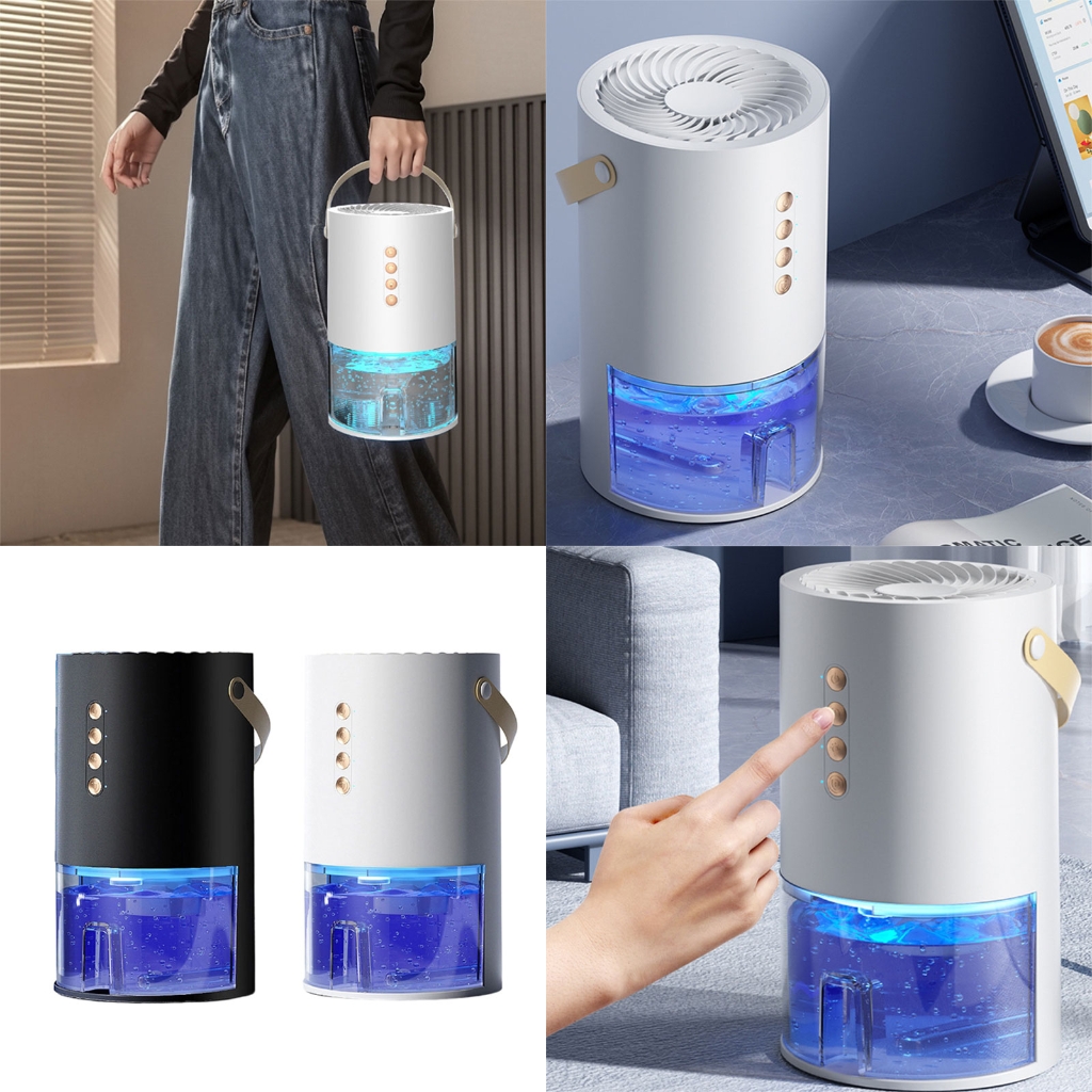 WINDLAND Dehumidifier Household Small Moisture Absorbing Bedroom Quiet Dehumidification Machine with Colorful LED Light