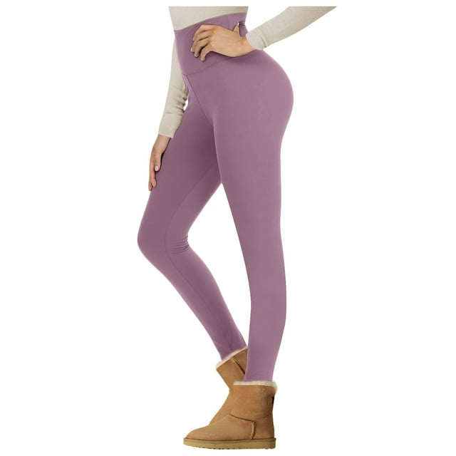 Leggings de mujer con forro polar y cintura alta - Pantalones de yoga cálidos para invierno, térmicos suaves, poliéster spandex, S-XXL