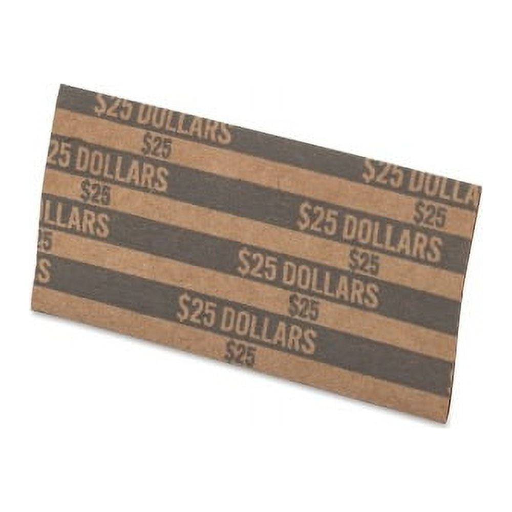 PAP-R Flat Coin Wrappers Total $25 in 25 Coins of $1 Denomination - Heavy Duty - Paper - Dark Gray