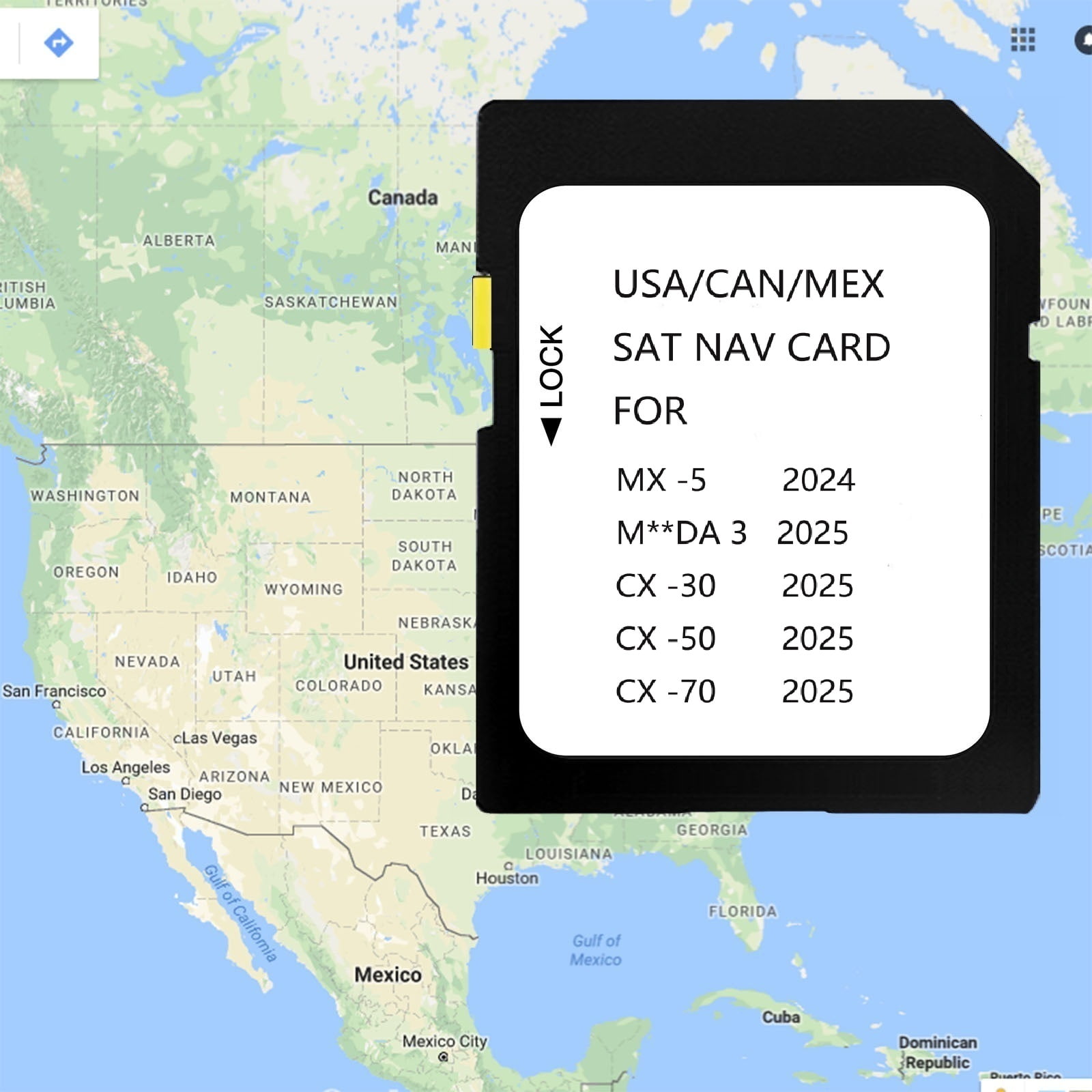 2025 2026 Latest Navigation SD Card Compatible with 2024-MX-5, 2025-CX-30, 2025-CX-50, 2025-CX-70, 2025-3