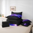 thumbnail image 6 of Homewish Geometric Stripes 7-Piece Twin Bedding Sets,Gradient Lines Printed Bedding Comforter Set,Purple Black Sheet Sets For Teens,Ultra Soft Home Decor Reversible, 6 of 8