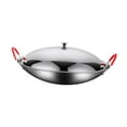 thumbnail image 2 of kowaku Stainless Steel Cookware Pan Frying Pan Non Stick Soup Pot Easy to Clean Stir Fry Pan Double Handle Wok for Household Kitchen 9inch With Lid, 2 of 9