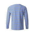 thumbnail image 4 of CamisePaHombres Cuello Redondo Mangas Largas Estampado de Rayas Azul 44, 4 of 7