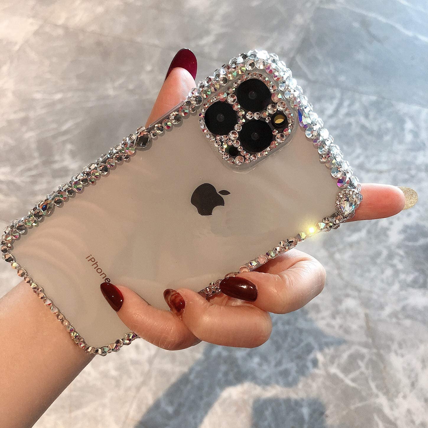 For Iphone 12 Pro Max Case Luxury Glitter Bling Silicone Rhinestone Cute Protective Phone Case For Women Girl For Iphone 12 Pro Max 6 7 Inch Walmart Com