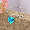 thumbnail image 4 of Your Wings Already Exist - Time To Fly Bangle - Heart Bangle Bracelet - Silver/Gold color, Personalized Engraving Option, 4 of 5