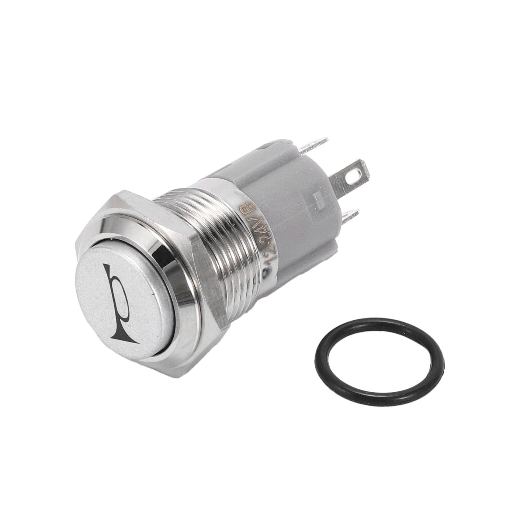 12V 16mm Momentary LED Marine Car Stainless Horn Push Button Light Switch 