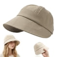thumbnail image 2 of Inglocry Adjustable UPF Sunscreen Baseball Hat, UPF 50+Womens Sun Hat UV Protection Hiking Fishing Hats Wide Brim Hat Adjustable Ponytail Packable Sun Cap Black Khaki One Size, 2 of 4