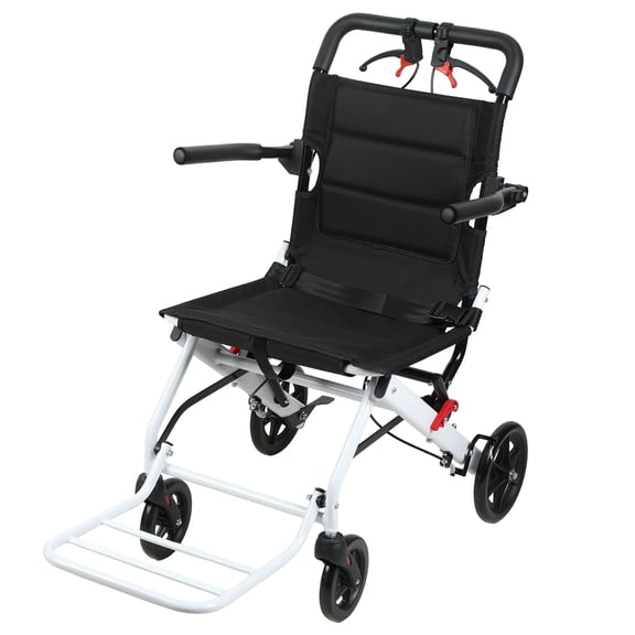 Wharick Heavy Duty Wheelchair 265lbs Bearing Breathable Seat Cushion Maneuverable Transport Chair