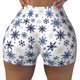 thumbnail image 2 of Fotbe blue Snowflake Prints Shorts Sin Costuras – Shorts Deportivos de Cintura Alta para Mujer, Elásticos para Gimnasio, Yoga, Running o Ciclismo-Large, 2 of 8