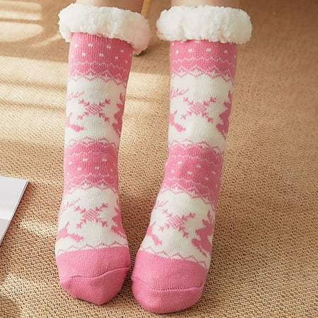 

Qcmgmg Fuzzy Soft Fluffy Cozy Socks Casual Winter Christmas Warm Slipper Socks for Women