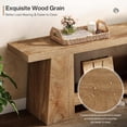 thumbnail image 7 of Finmind 59" Extra Long 2-Tier Entryway Bench, Farmhouse Wooden Shoe Storage Bench with Open Shelves, End of Bed Seat for Entryway, Hallway, Bedroom, Living Room, Natural, 7 of 7