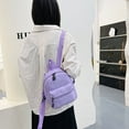 thumbnail image 3 of Sac à Dos Uni pour Femmes Style Preppy École Nylon Mini Sac à Dos (Blanc), 3 of 9