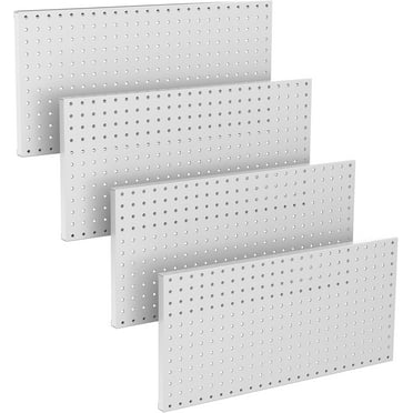 4Pcs Metal Pegboard Panels(12" x 24") for Wall Garage Utility Tools Pegboard Storage System for Workbench, Shop, Shed Modular Peg Board Organizer Board Kit(Pack of 4, Grey)