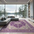 thumbnail image 2 of ODIKA 8'x10' Washable Area Rug Durable, Non-Slip Purple Boho Abstract Symmetrical Bordered Center Watercolor Ombre for Living Room, Under Sectional, Family, 2 of 7