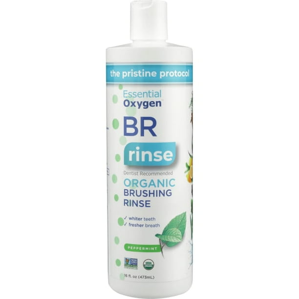 Essential Oxygen Organic Brushing Rinse Peppermint 16 fl oz Liquid