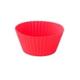 thumbnail image 1 of Xiao Hua Molde redondo de silicona reutilizable para hornear muffins, paquete de 12, rojo, 1 of 5