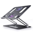 thumbnail image 2 of Support pour Ordinateur Portable pour Bureau, Conception Ergonomique Ajustable, Support de Refroidissement en Alliage d'Aluminium, Support de Bureau Pliable avec Structure Stable, Gris Foncé, 2 of 8