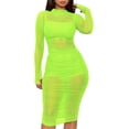 thumbnail image 1 of GHSDFBB Women Sexy Bodycon Dresses See-Through Sheer Mesh Ruched Bodycon Party Club Night Dress, 1 of 7