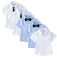 thumbnail image 3 of Afuyipoi 5-PC Boys Girls School Uniform T-shirts(For 2-15), Solid Color Short Sleeve Round Neck Soft Breathable Back-to-School for Kids White 3 Years, 3 of 6