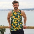 thumbnail image 6 of Gukieu Fresh Orange Print Men's Quick Dry Fitness Vest, Round Neck Sleeveless Fitness Bodybuilding Top-Large, 6 of 7