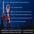 thumbnail image 2 of Gem Stone King 18K Rose Gold Plated Silver Red Rhodolite Garnet and White Lab Grown Diamond Dangle Earrings for Women (4.77 Cttw, Oval 9X7MM), 2 of 4