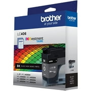 Brother Genuine LC406BKS INKvestment Printer Ink, 3,000 Page-Yield, Black