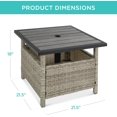 thumbnail image 2 of VibrantEcho Wicker Side Table with Umbrella Hole, Square PE Rattan Outdoor End Table for Patio, Garden, Poolside, Deck w/UV-Resistant Frame, Storage Space - Gray, 2 of 14