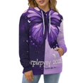 thumbnail image 4 of Dreamy Purple Butterfly Pattern (80)-1 3d Sweatshirts Hoodie Fashion Casual Personality Men's Women Street Hoodie Pullovers Long Sleeve Comfortable Top, 4 of 6
