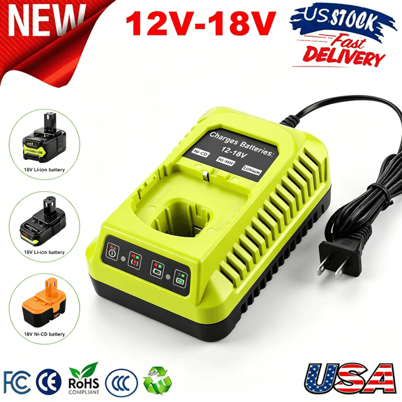 P117 Rapid Charger for Ryobi 12-18V One  Plus Batteries P108 P189 P190 P193 PBP004