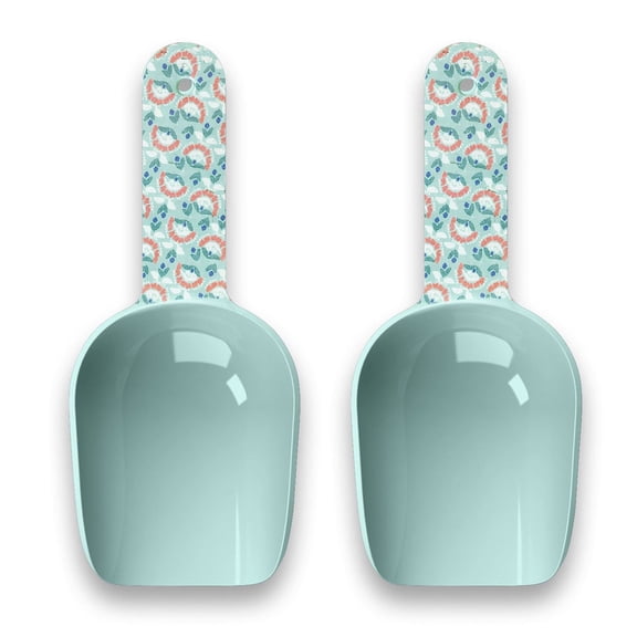 Flower Fields Melamine Pet Food Scoop - 1 Cup - Aqua - Set of 2