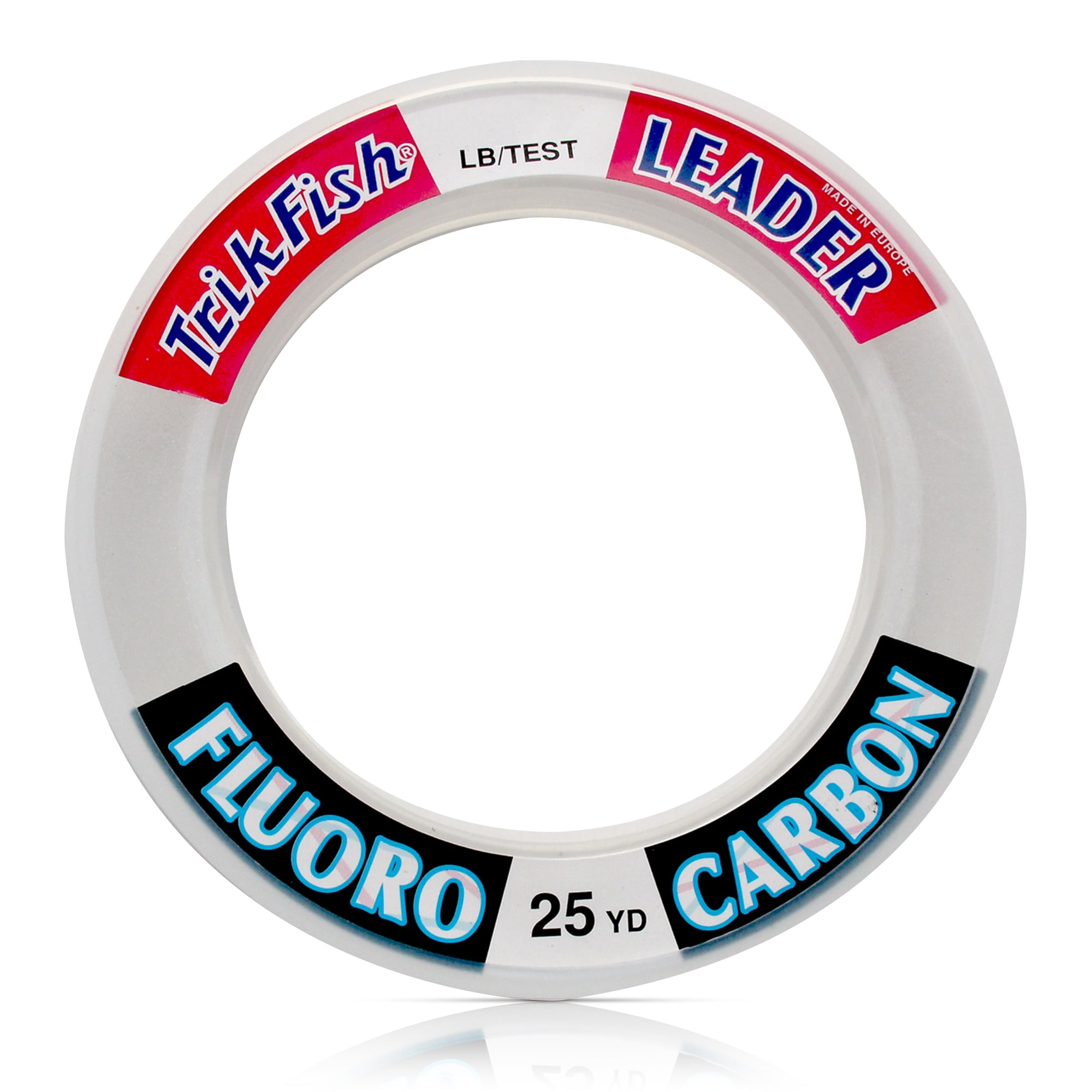 Trik Fish Saltwater & Freshwater Leader Line, Fluorocarbon Leader Fishing Line, High‑Strength & Abrasion Resistance 40 lb Test, 25 yd Wrist Spool