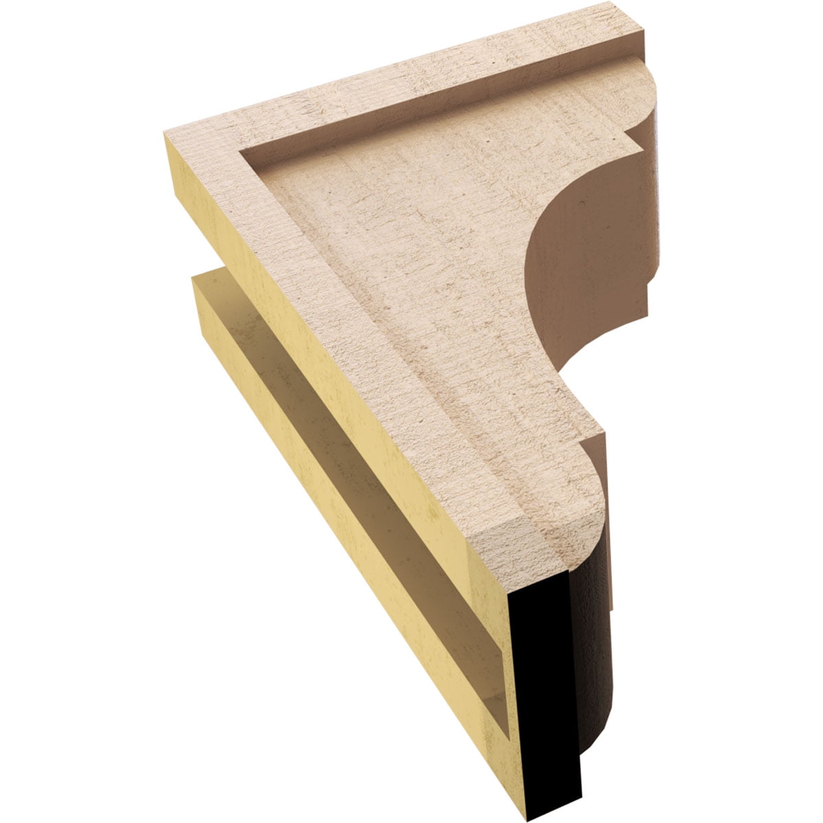 5"W x 10"D x 15"H Classic Bryant Rough Cedar Woodgrain TimberThane Corbel, Primed Tan