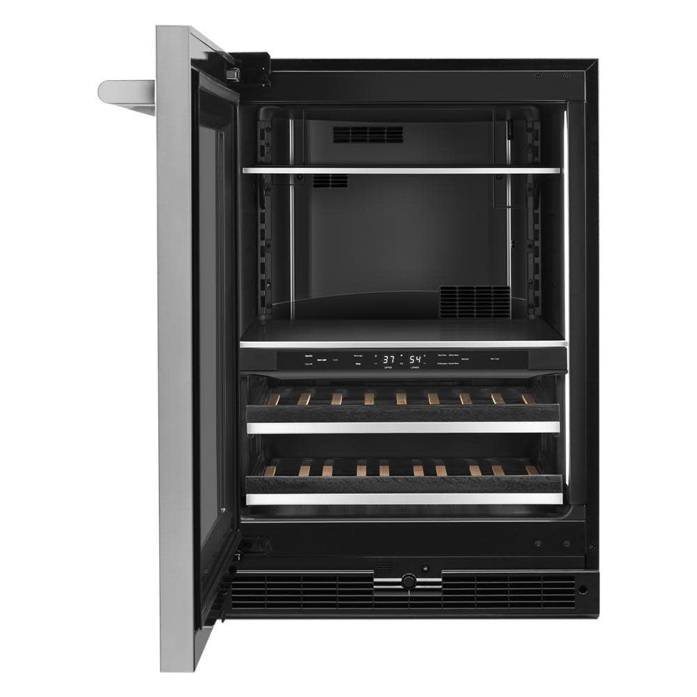 Jenn-Air JUBFL242HL 13 Bottle Stainless Steel Built-In Dual Zone Wine Refrigerator