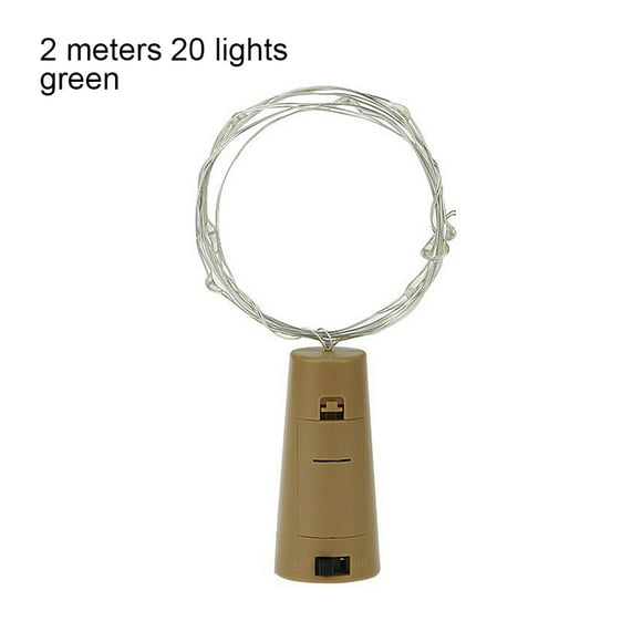 Advancent Luz de botella de corcho alimentada por 1 m/2 m barra de luz LED DIY barra de luz de tapón de botella de vino de fiesta de cumpleaños Iluminación navideña verde 2m Advancent HA006179-15
