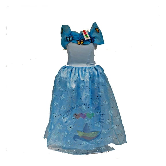 Girls Princess Dress Princess Costume with Butterfly Size 7-8