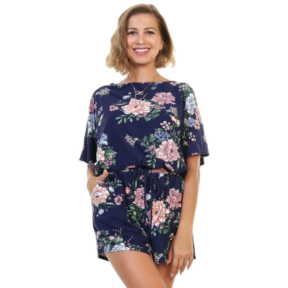 Angelina Brushed Microfiber Short Sleeves Romper