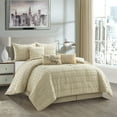thumbnail image 5 of Lanco Awesome Dots Stripes 7 Piece Comforter Set Taupe, Bed Size California King, Fill Polyester, Clip Pillow Sham, Bedskirt , Decorative Pillow, 5 of 6