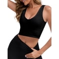 thumbnail image 4 of INSPIRE CHIC Women's Reversible V-Neck Athletic Tank Bra Wide Straps Stretchable Breathable Ribbed Sport Bras S Black, 4 of 4