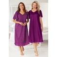 thumbnail image 4 of Only Necessities Plus Size 2-Pack Short Silky Gown, 4 of 6