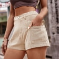 thumbnail image 3 of Vedolay Women's Casual Shorts Short for Womens 2023 Comfy High Waist Loungwear Shorts with Pockets,Khaki XXL, 3 of 4