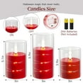 thumbnail image 2 of BAO  Flickering Flameless Candles with Remote,Acrylic LED Candles with Embedded Star String,Battery Operated Candle, for Home and Holiday Decoration Set of 3（Red）, 2 of 15