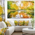 thumbnail image 3 of Designart 'Bright Fall Forest with River ' Large landscape Canvas Art Print, 3 of 3